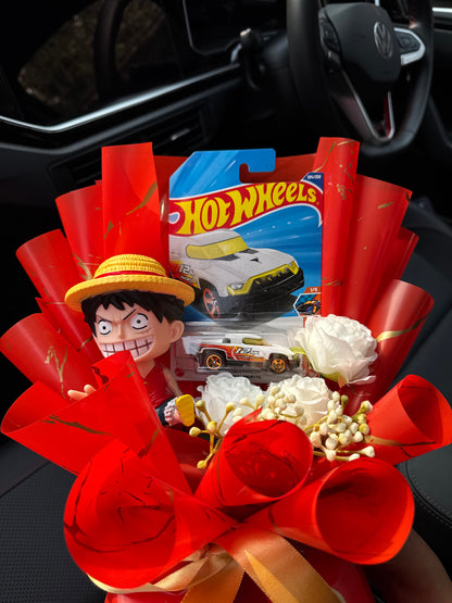 Luffy Hot Wheels Bouquet – A Grin That Refuses to Give Up