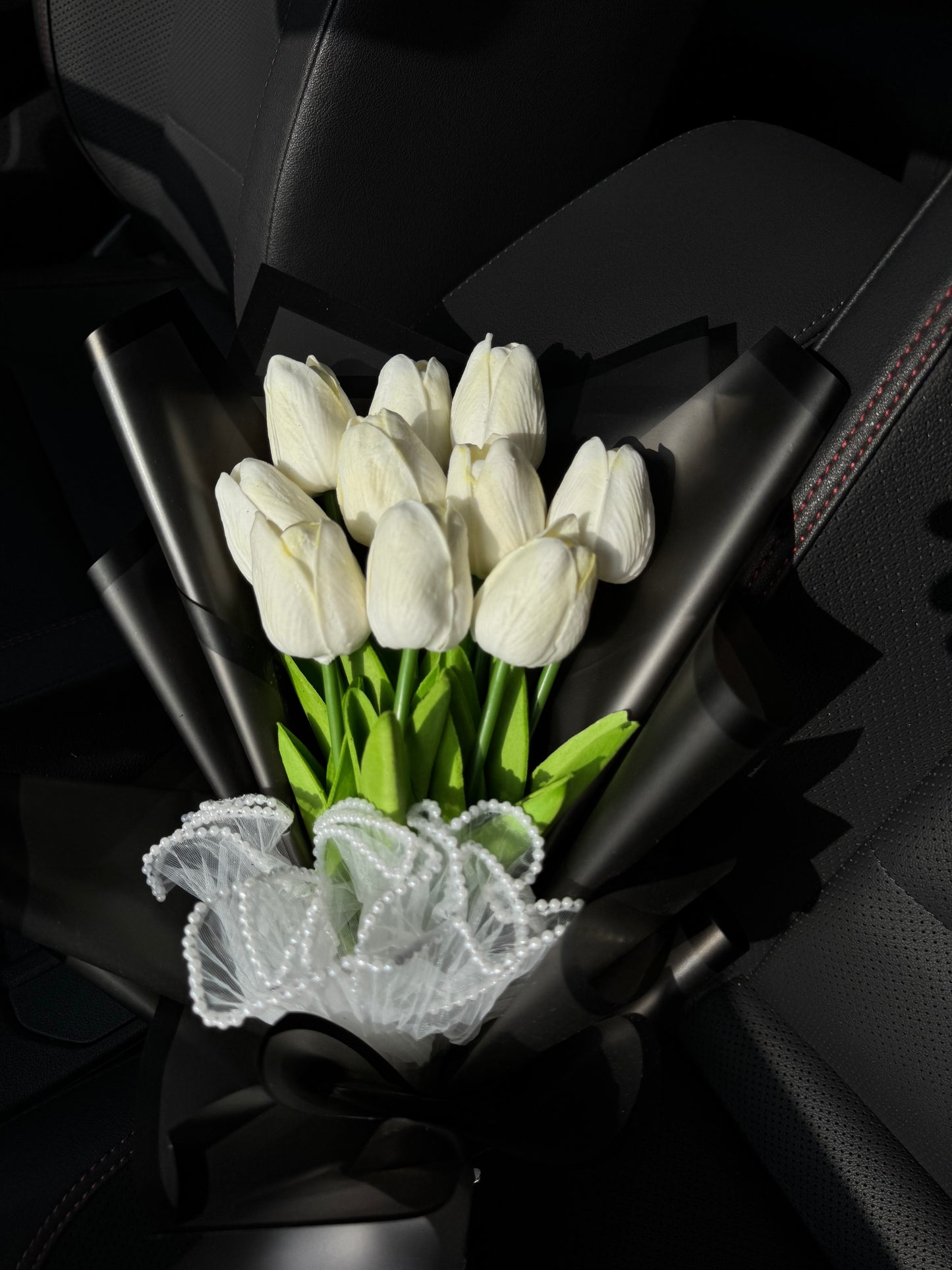 White Tulip Bouquet –Soft Blooms, Everlasting Charm