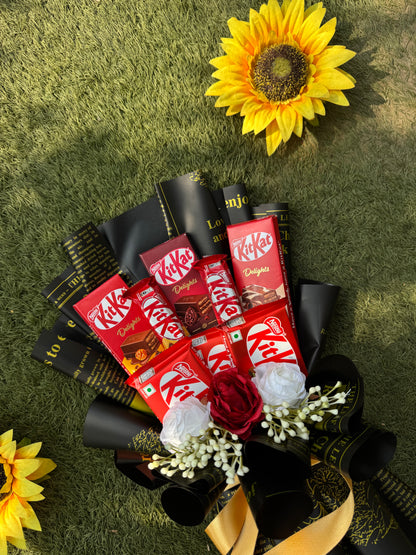 KitKat Delights Chocolate Bouquet – Layers of Love Wrapped in Bold Luxury