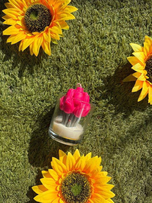 Sculpted Rose Candle in a Glass