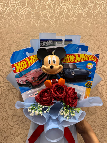 Hot Wheels and Mickey Mouse Bouquet – Fun, Elegant & Playful