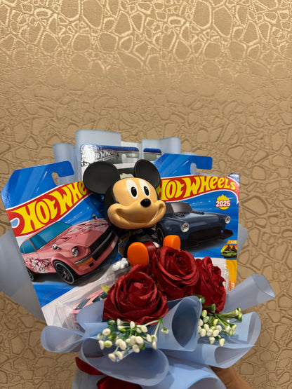 Hot Wheels and Mickey Mouse Bouquet – Fun, Elegant & Playful