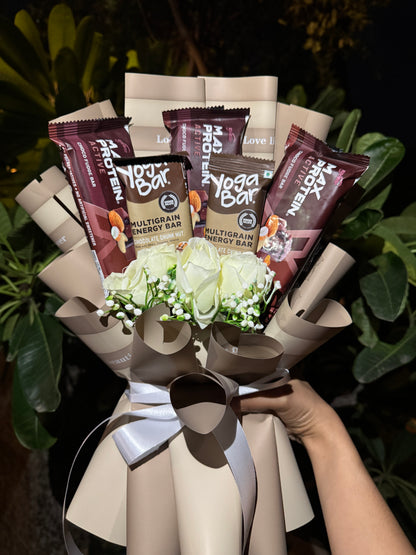 The Protein Bouquet  – Max Protein & Yoga Bar for Fitness Lovers