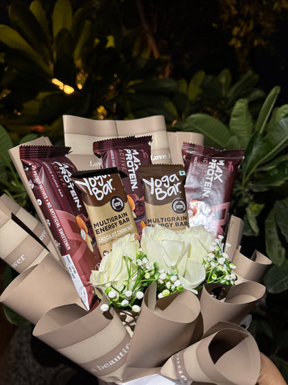 The Protein Bouquet  – Max Protein & Yoga Bar for Fitness Lovers