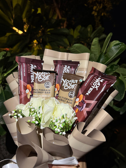 The Protein Bouquet  – Max Protein & Yoga Bar for Fitness Lovers