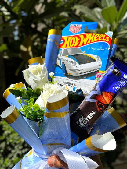 Elite Drive Hot Wheels Bouquet - Porsche and Protein bars