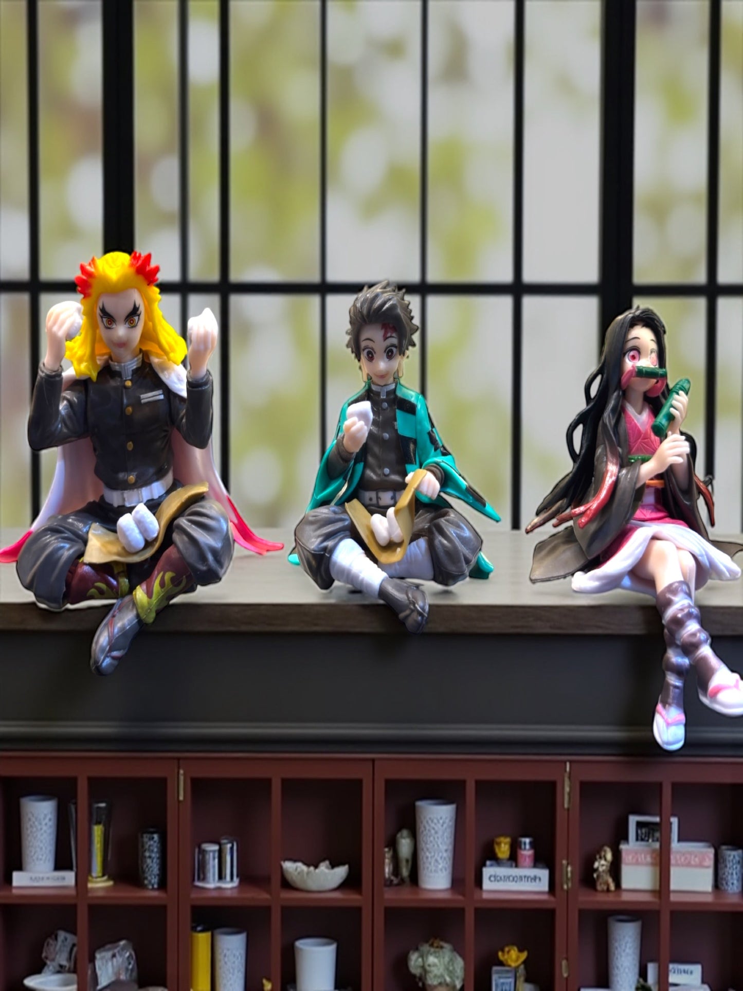 Demon Slayer Set of 3 Action Figures – Rengoku, Tanjiro & Nezuko Collectible Toys