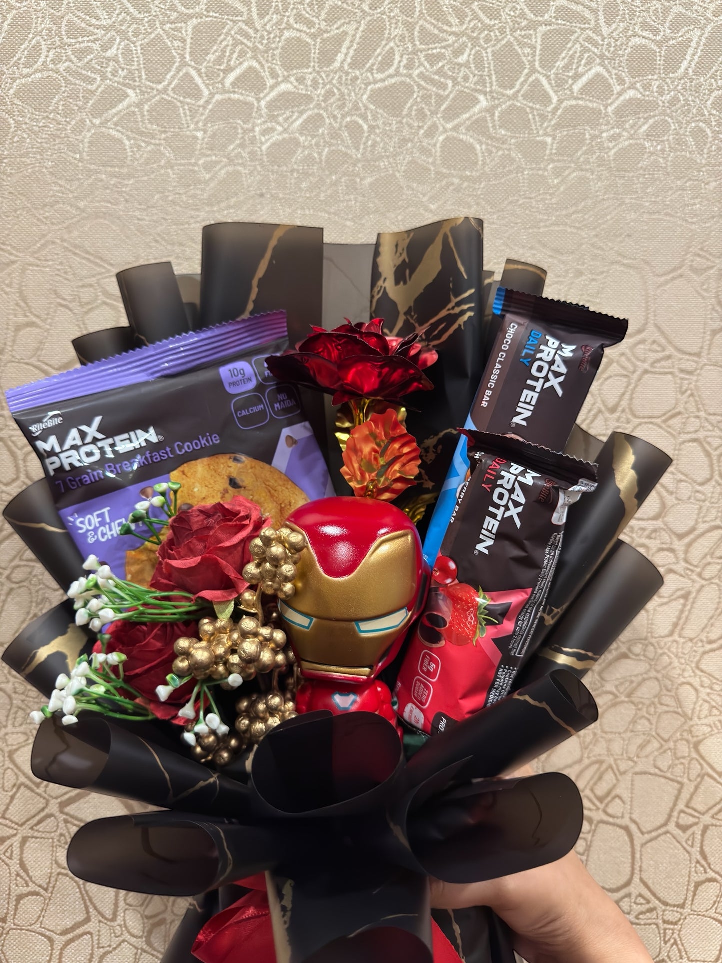 Swing into Action: The Iron - man  Protein Bouquet