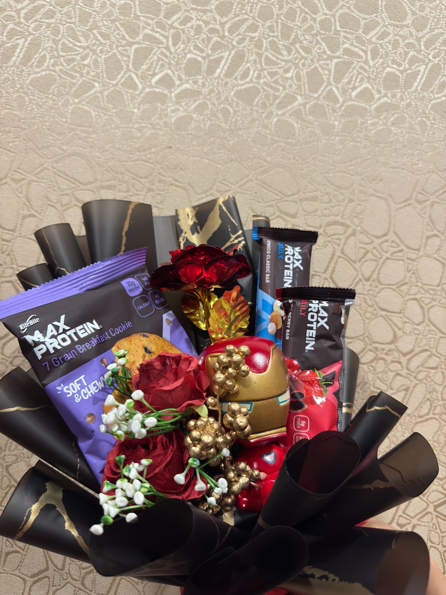 Swing into Action: The Iron - man  Protein Bouquet