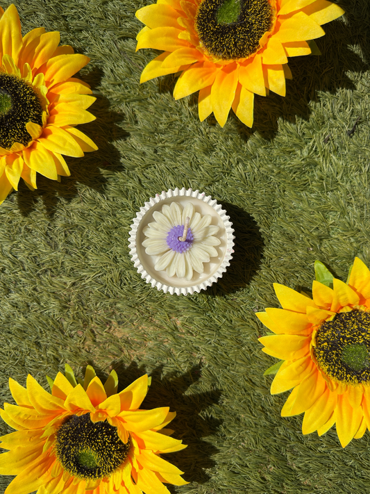 Daisy Cupcake Scented Candle – Sweet & Floral Aroma