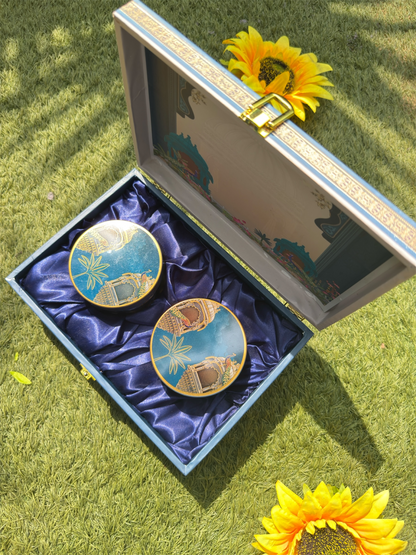 Exquisite Blue & Gold Festive Hamper | Premium Dry Fruit Gift for Diwali