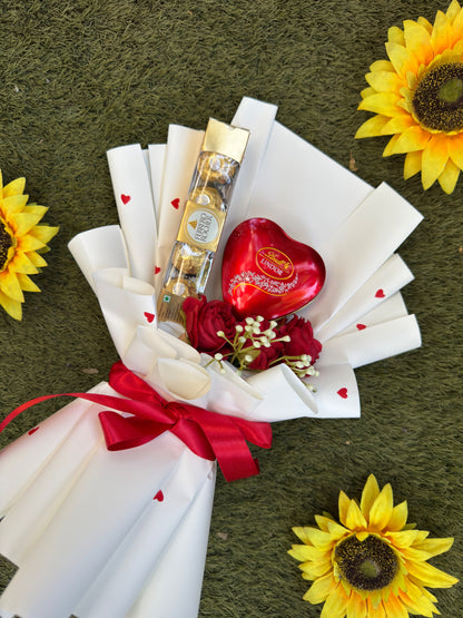Lindt Lindor Heart Chocolate Bouquet - Premium Romantic Gift