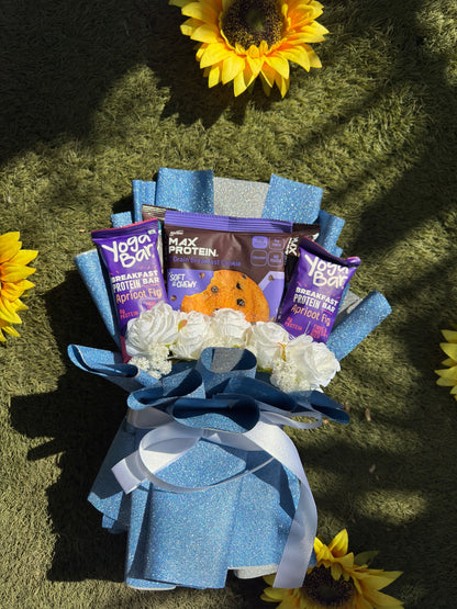Fitness Lovers Protein Snack Bouquet | Yoga Bar & Max Protein